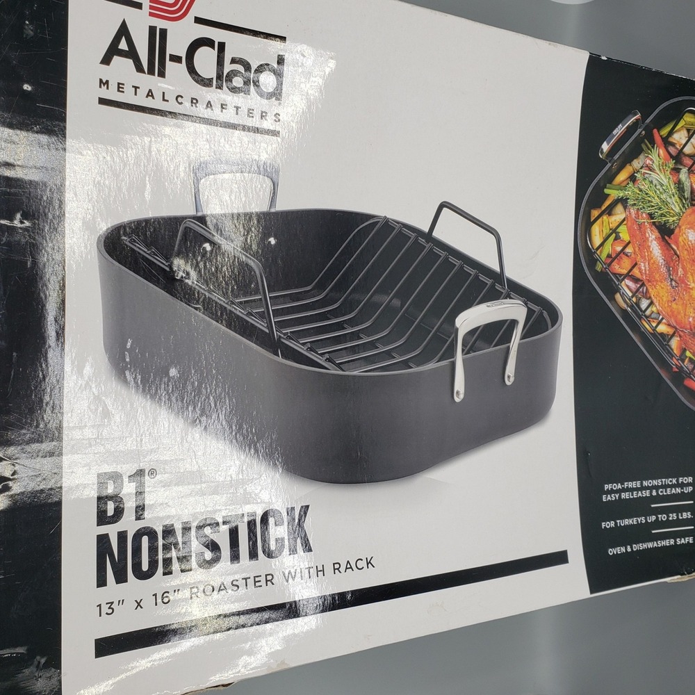All-Clad 13" x 16" Roaster with Rack Black B1 Nonstick E7999764 Pan